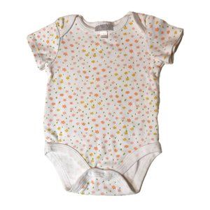 Tres Beau et Belle Girls Bodysuit White Floral Short Sleeve Size 6-9 Months